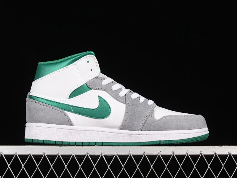 All categories Air Jordan Jordan series basketball shoes Air Jordan 1 Mid Air Jordan 1 Mid AJ1 Joe 1 white gray green mid-top basketball shoes DC7294-103